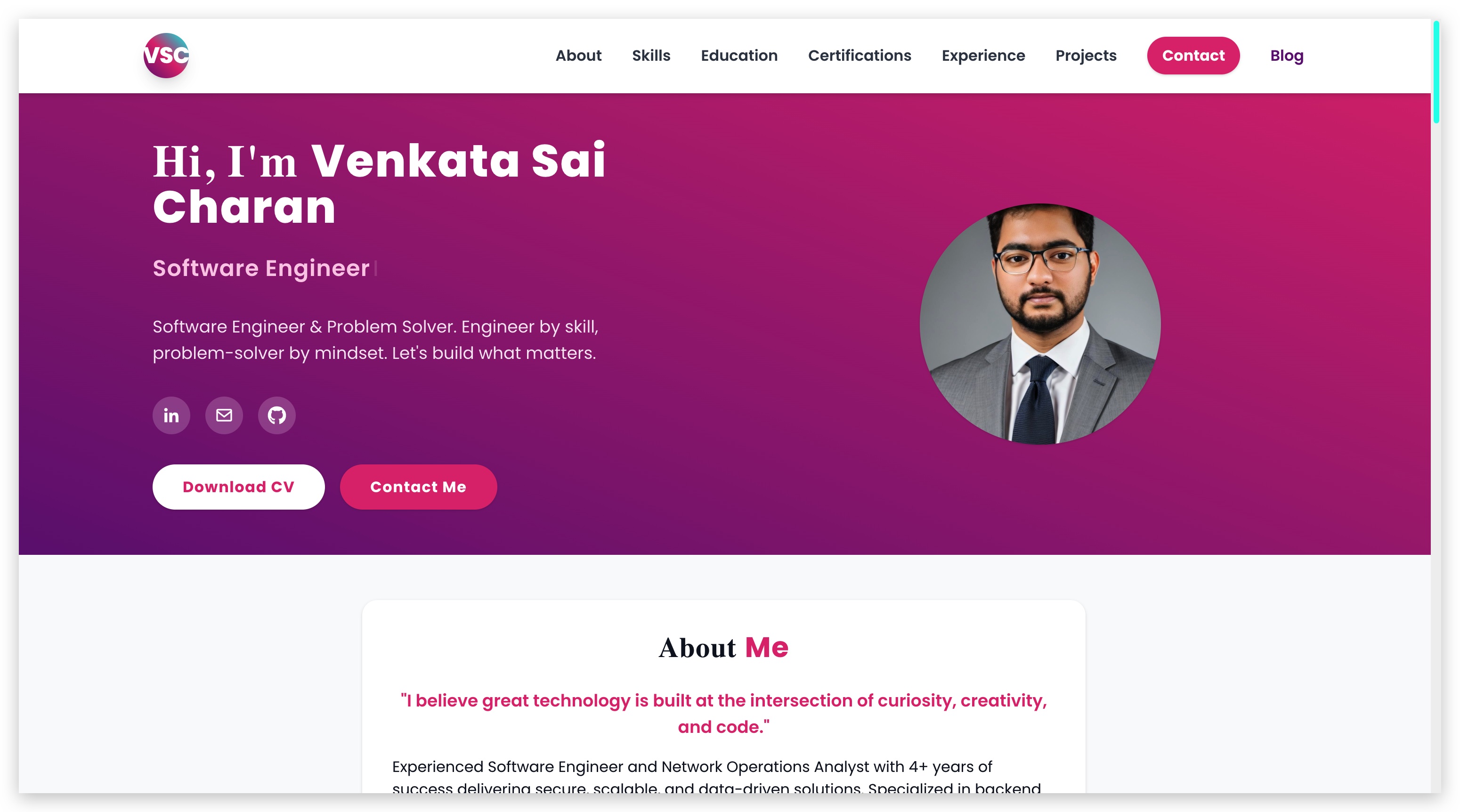 vanga sai charan - assistant system engineer at tcs |... Venkata Sai Charan - DevOps Engineer | venkatasaicharan.com